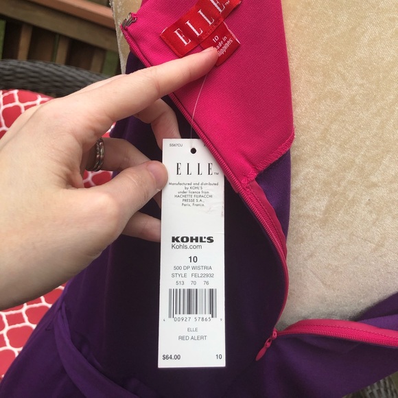 🛍 3 for $35! Elle Color Block Dress Size 10 NWT - Picture 5 of 6